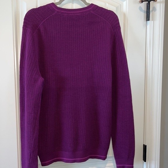 Ted Baker London beautiful vibrant purple cotton blend waffled sweater XL (6) - Picture 9 of 10
